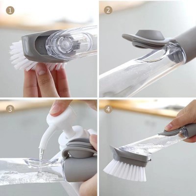 Automatic Add Liquid Soap Multi-Functional Kitchen Dishes Wash Pot Brush Kitchen Accessories